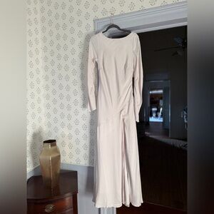 Anthropologie BHLDN Long-Sleeve Cowl-Back Drop-Waist Side-Slit Maxi Dress